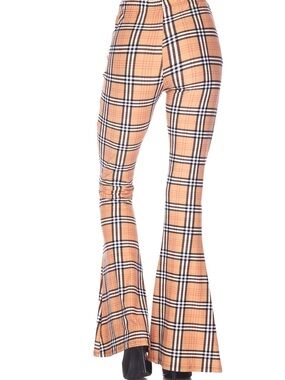 Luxury BB High-Waist Plaid Flare Leggings Plaid